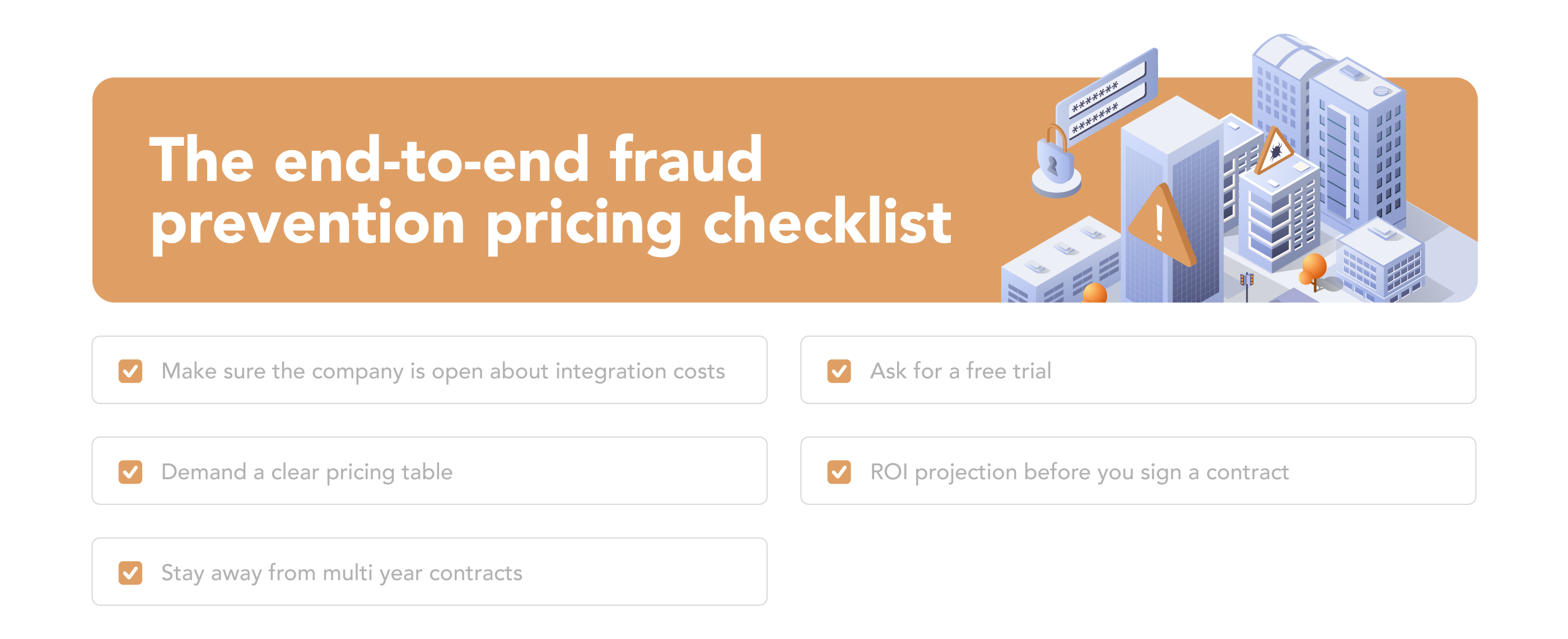 checklist for ensuring transparent enterprise fraud solutions pricing