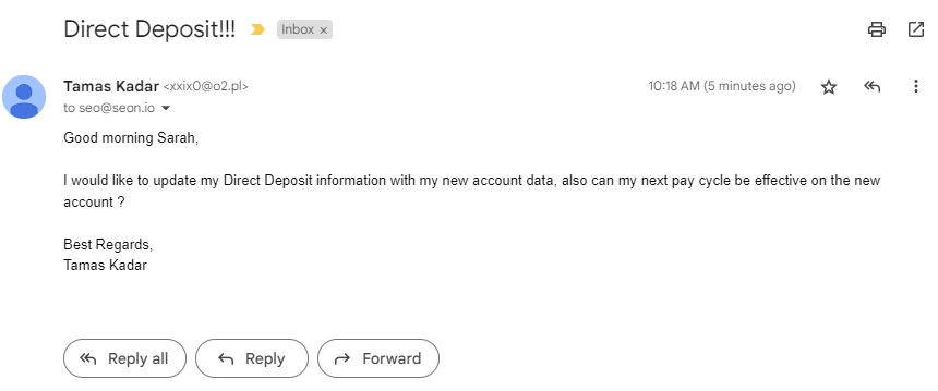 ceo fraud email example